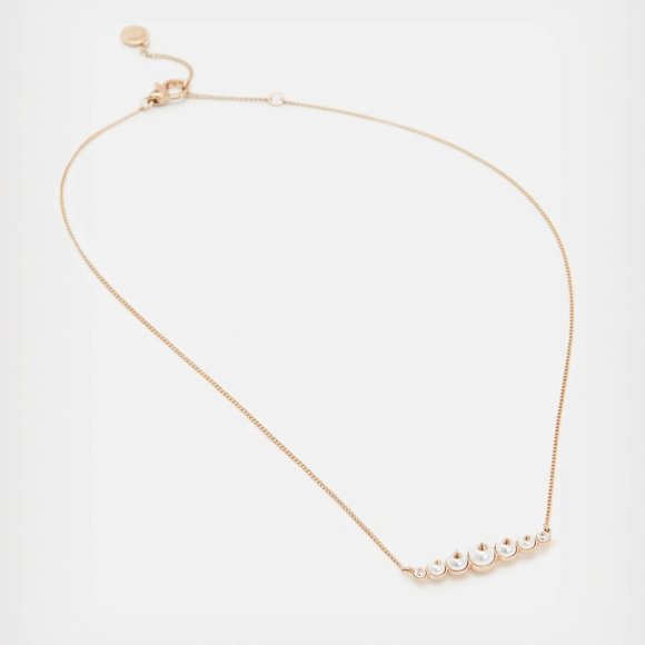 All Saints Necklace Dana Pearl Bar Necklace Gold - Picture 4 of 14
